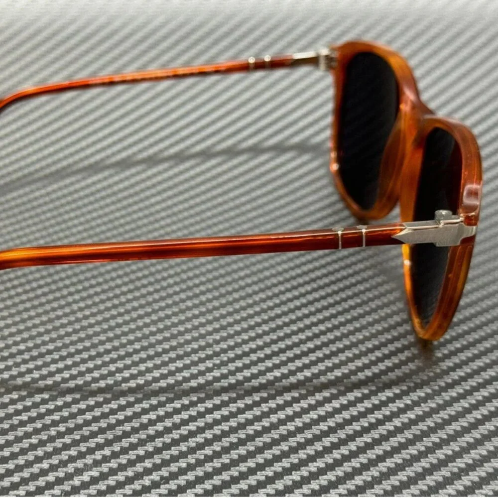PERSOL Black Polarized 57mm Havana Sunglasses